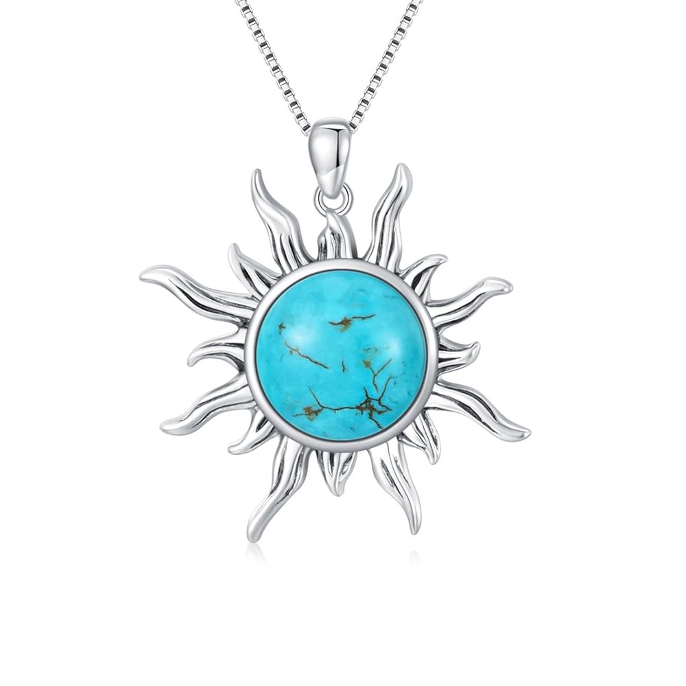 Amazon.com: DOLIOX Sun Turquoise Pendant Necklace, 925